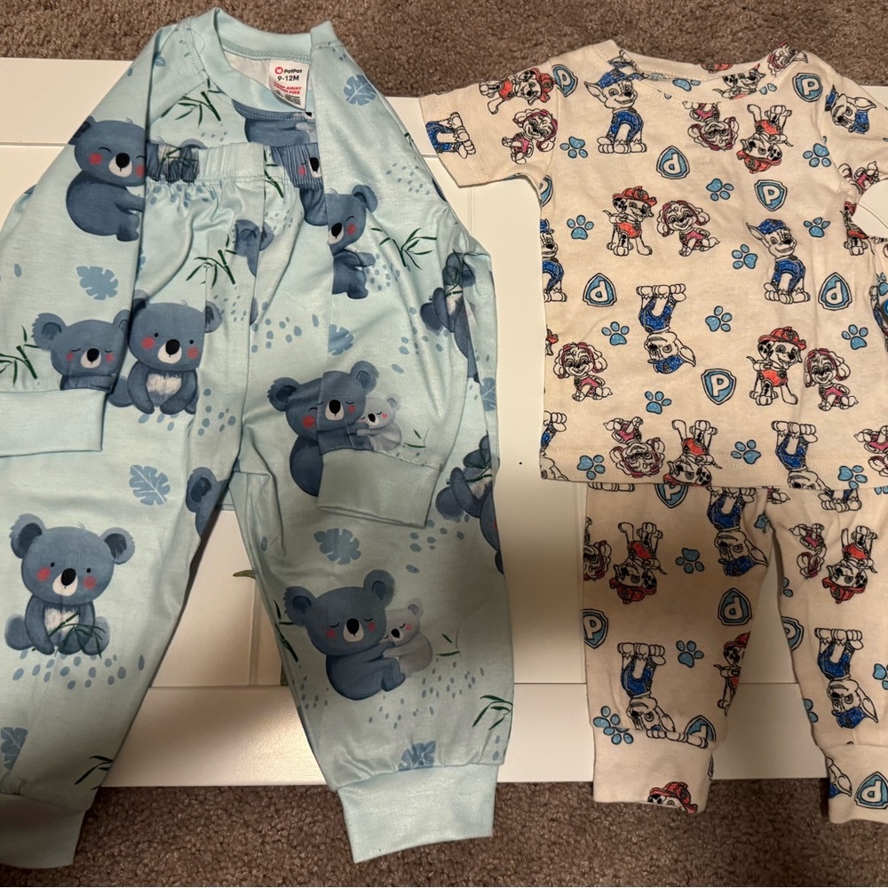 Cute Baby Pajama Set with Bear and Cartoon Prints
